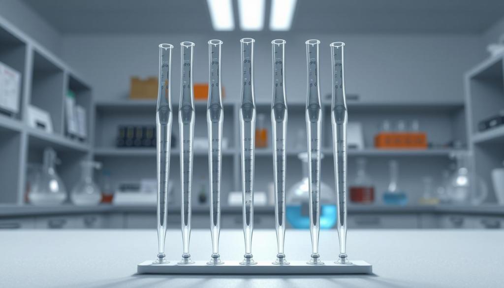 Sterile Glass Serological Pipettes in Laboratory