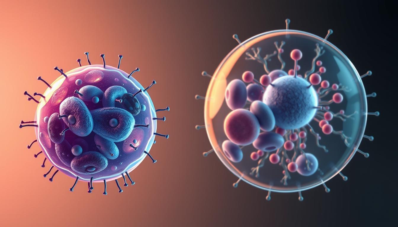 how are bacterial cells different from human cells