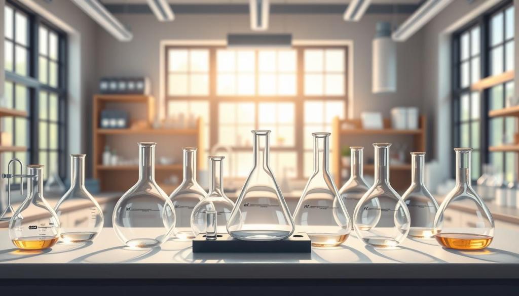 Erlenmeyer Flasks in Laboratory Setting