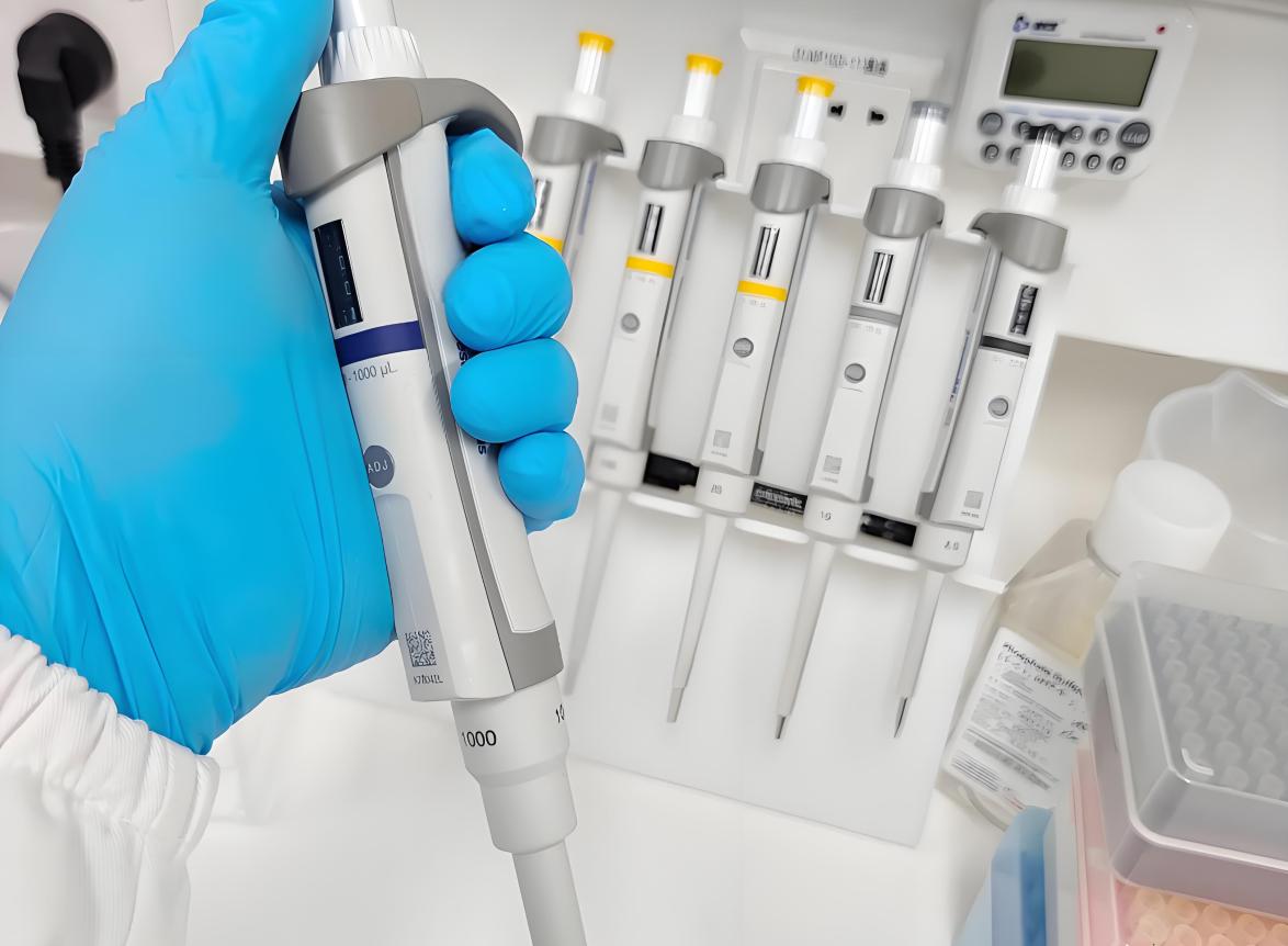 Handheld Pipette in Laboratory