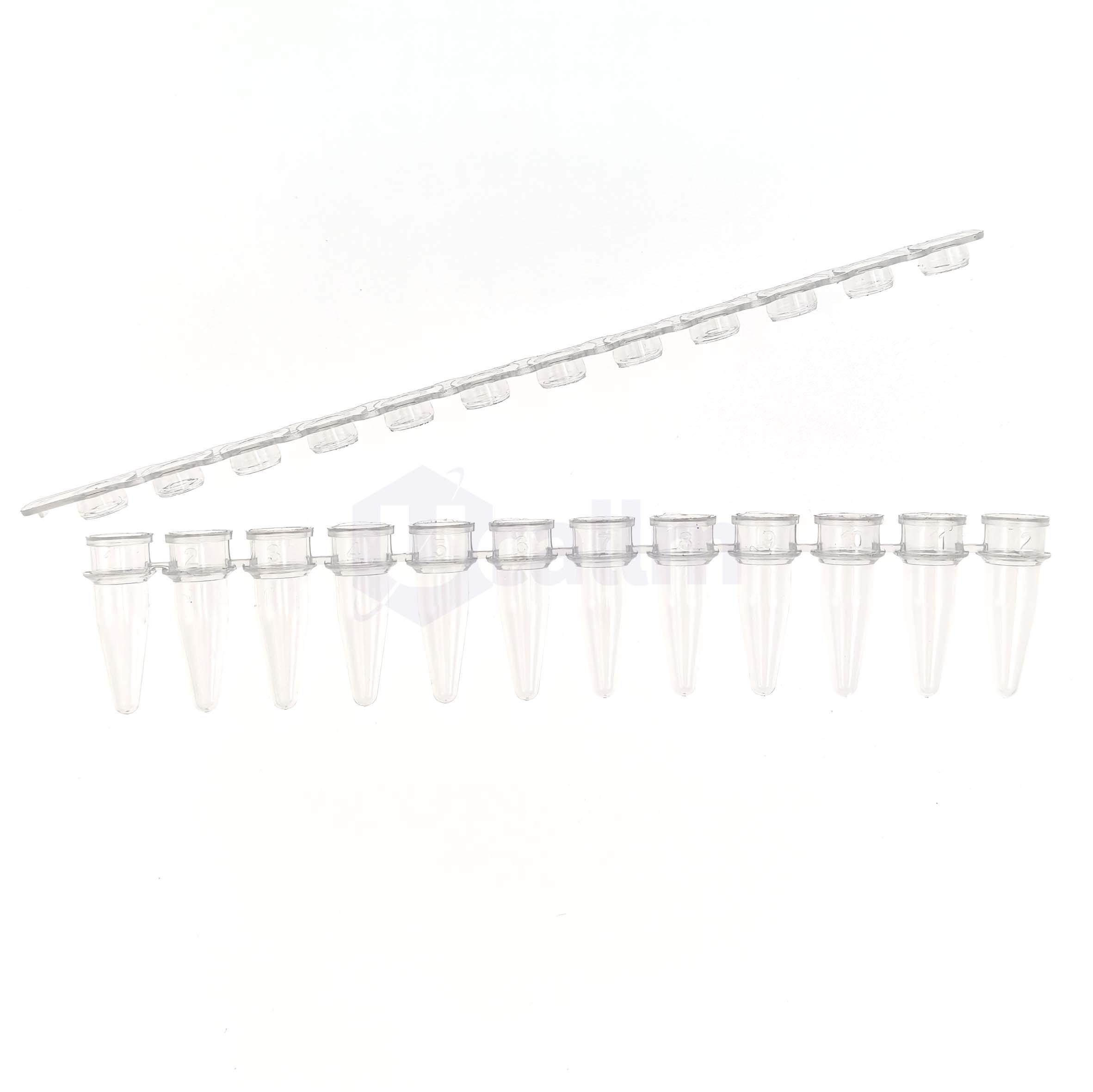 H1713-00 0.2 mL 12 Strip PCR Tube, plus strips of Optical flat cap, clear-2