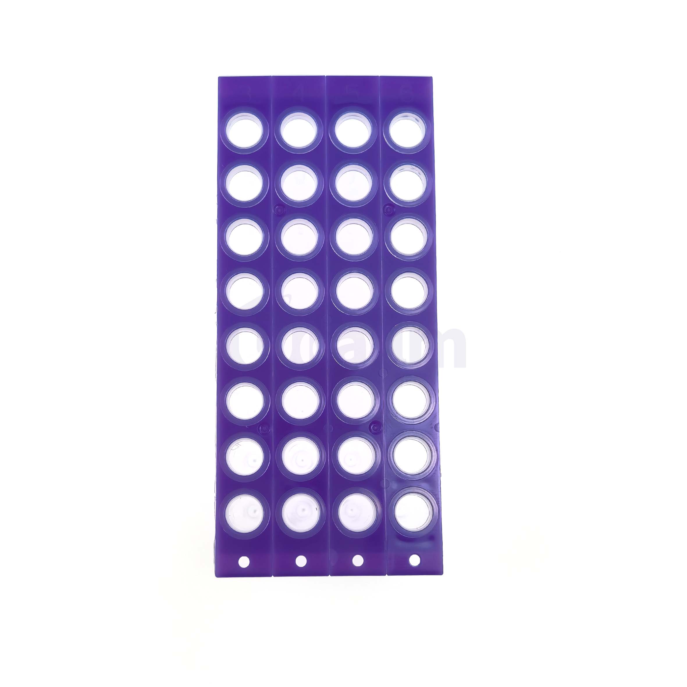 H2152-04 0.2 mL 32 well Half skirt PCR plate, clear PP wells, violet PC frame-1