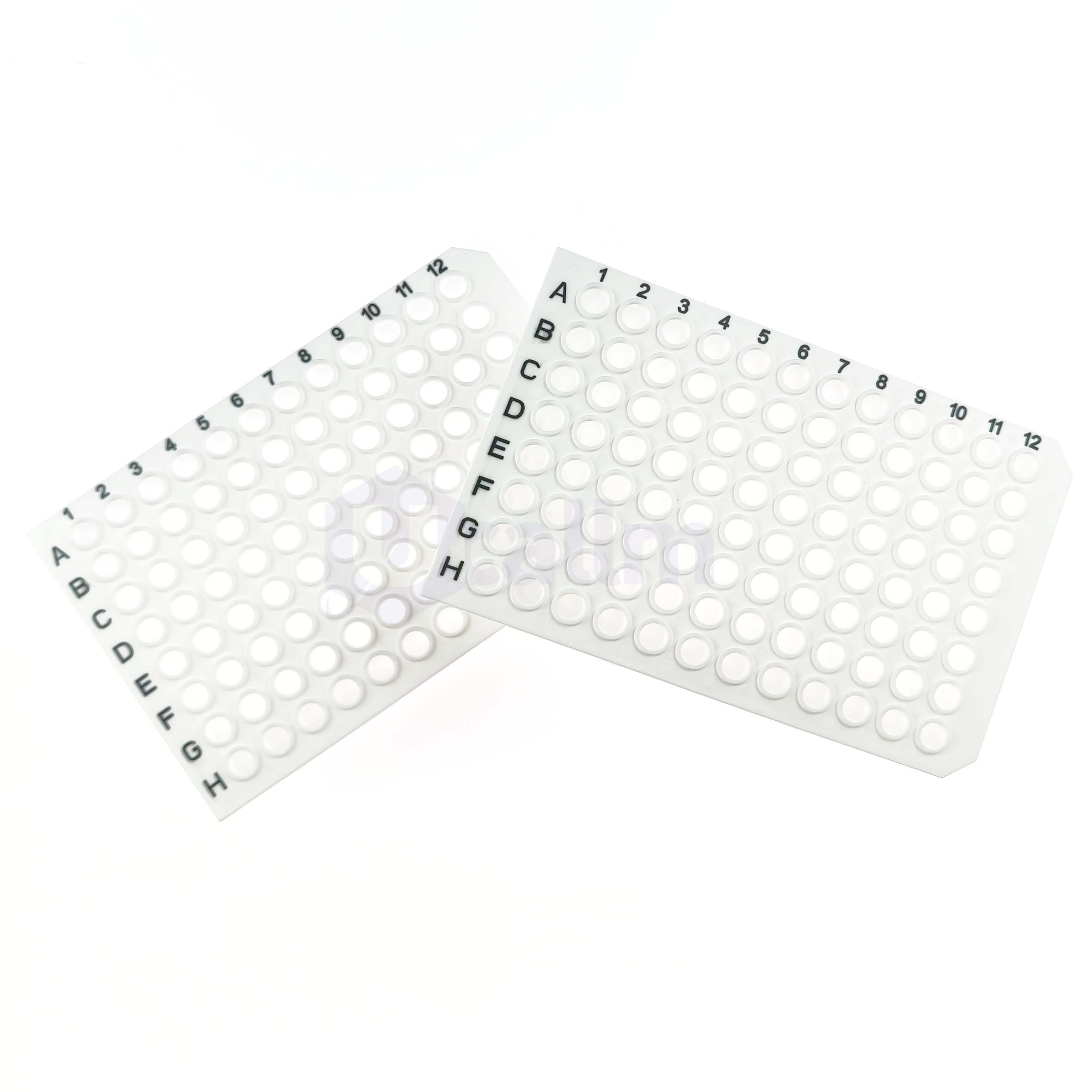 H2308-07 01 mL 96 well No skirt PCR plate, white, A12&H12 Notch-6