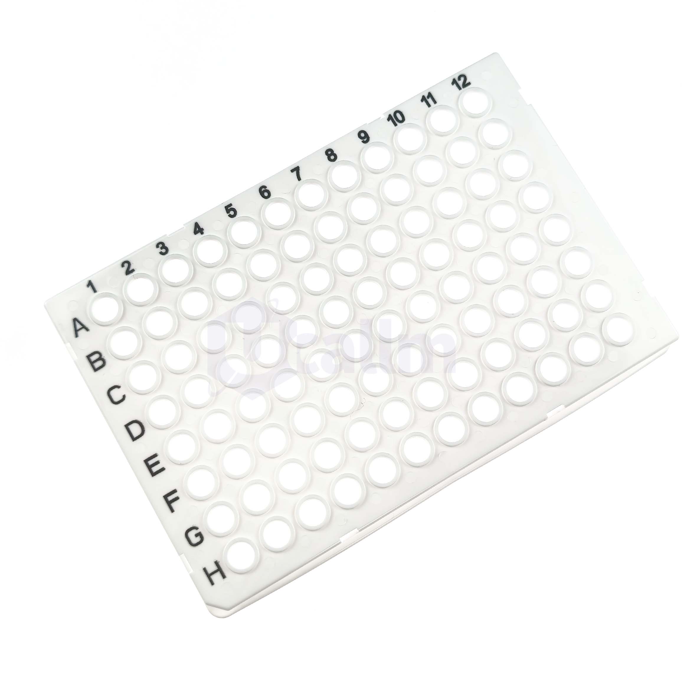 H2331-07 0.1 mL 96 well Full skirt PCR plate, white, H1 Notch-2