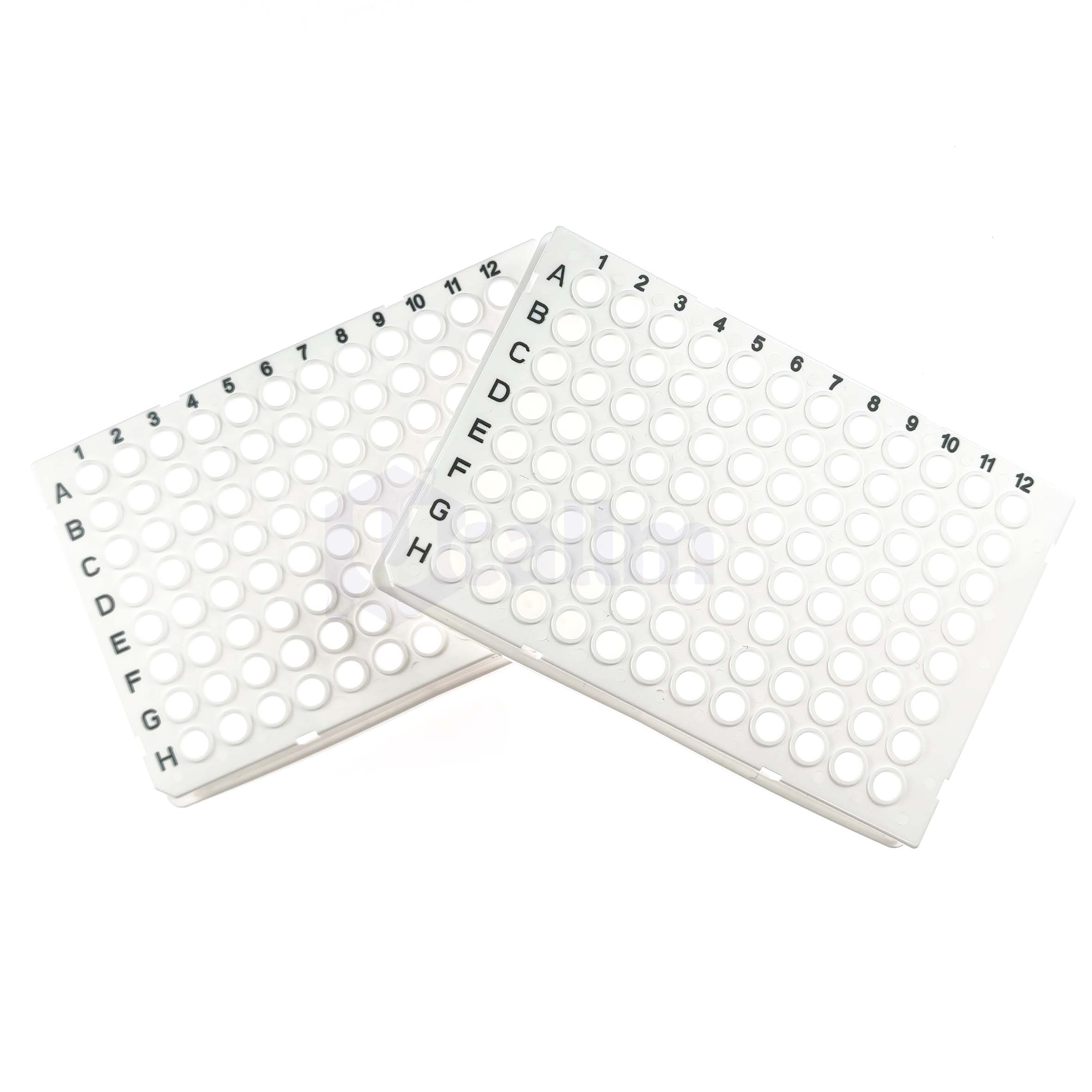 H2331-07 0.1 mL 96 well Full skirt PCR plate, white, H1 Notch-6