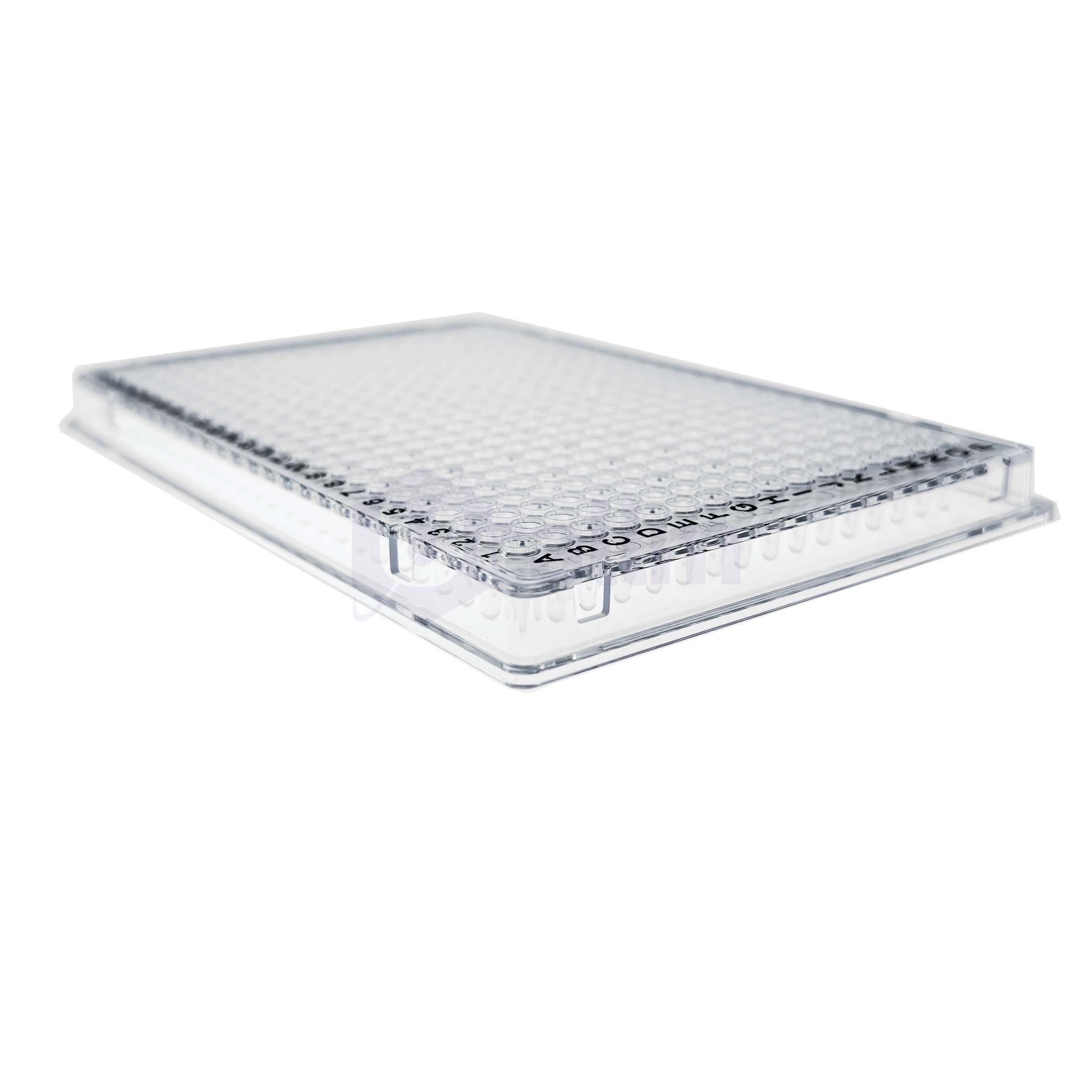 H2413-00 40 µL 384 well Full skirt PCR plate, clear PP wells, clear PC frame, A24&P24 Notch-5
