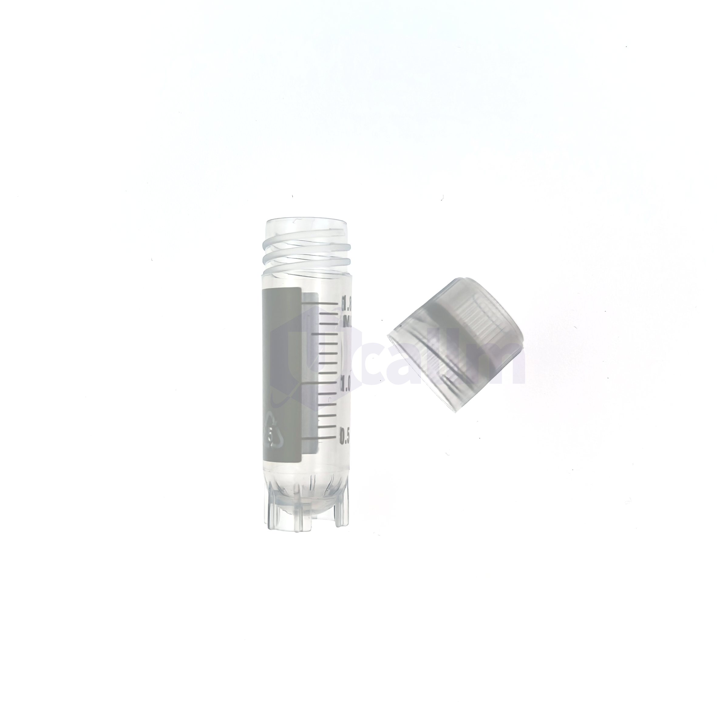 S2020M-2 Clear syringe with measurement markings and detached cap on a white background, ready for use.