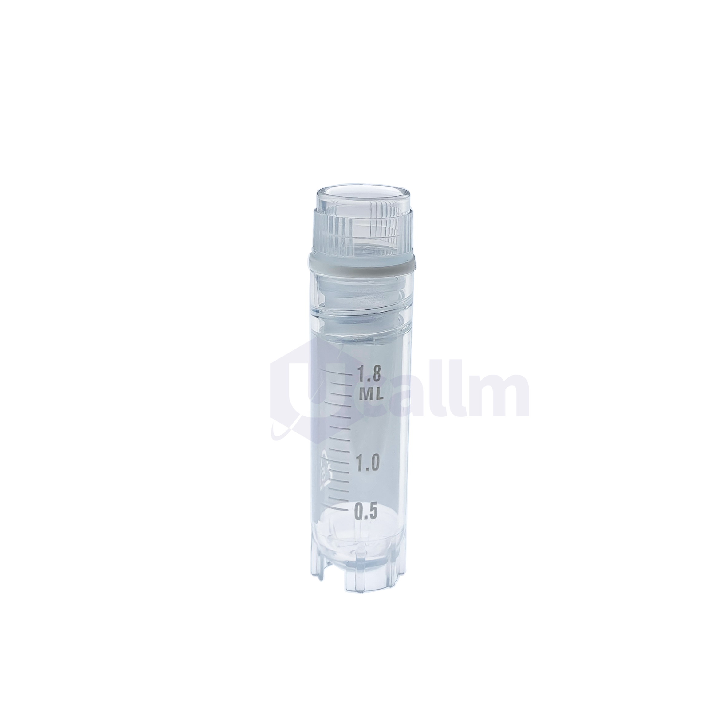 S3020M-3 Close-up of a transparent syringe barrel with measurement marks (mL) visible, no needle in view.